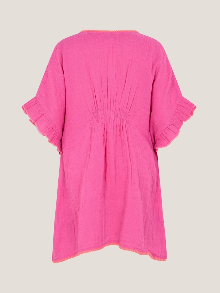Monsoon Pink Embroidered Cotton Kaftan - Image 2 of 3