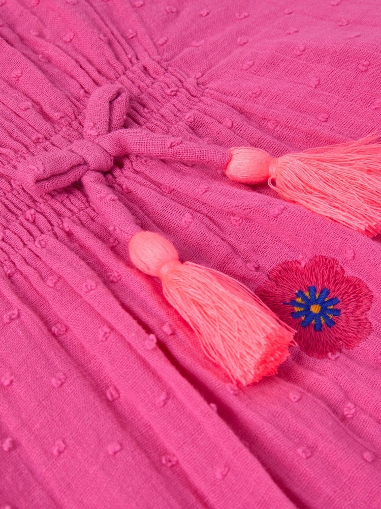 Monsoon Pink Embroidered Cotton Kaftan - Image 3 of 3