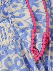 Monsoon Blue Batik Print Ruffle Top & Skirt Set - Image 3 of 3