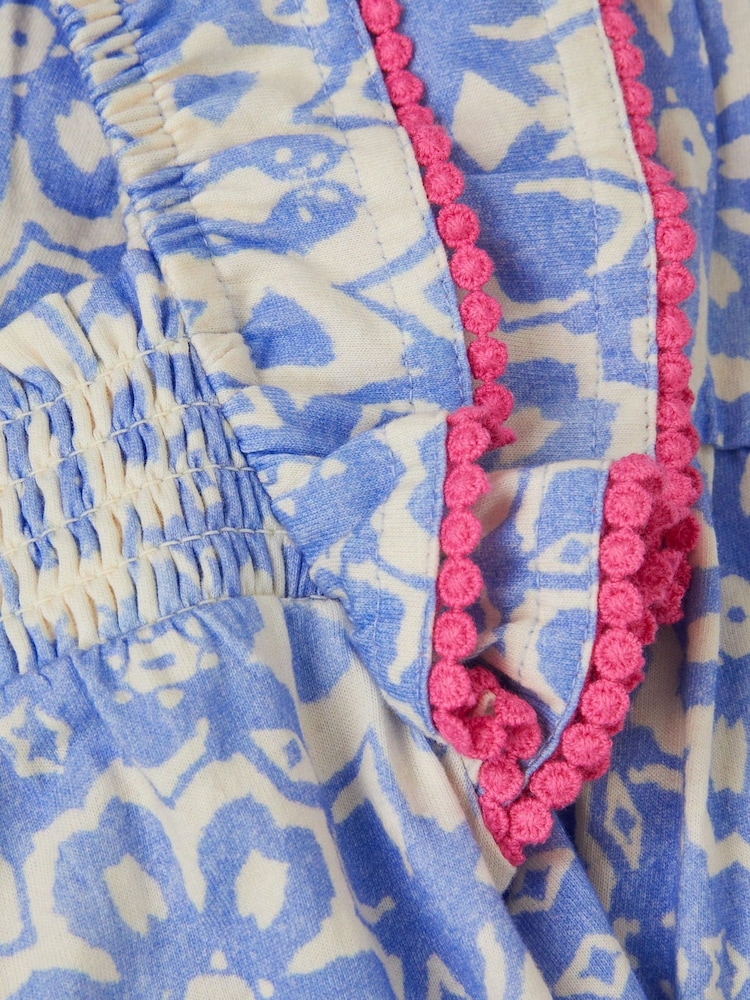 Monsoon Blue Batik Print Ruffle Top & Skirt Set - Image 3 of 3