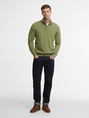 Grün - Barbour® Baumwoll-Strickpullover mit halbem Reißverschluss - Bild 3 von 6