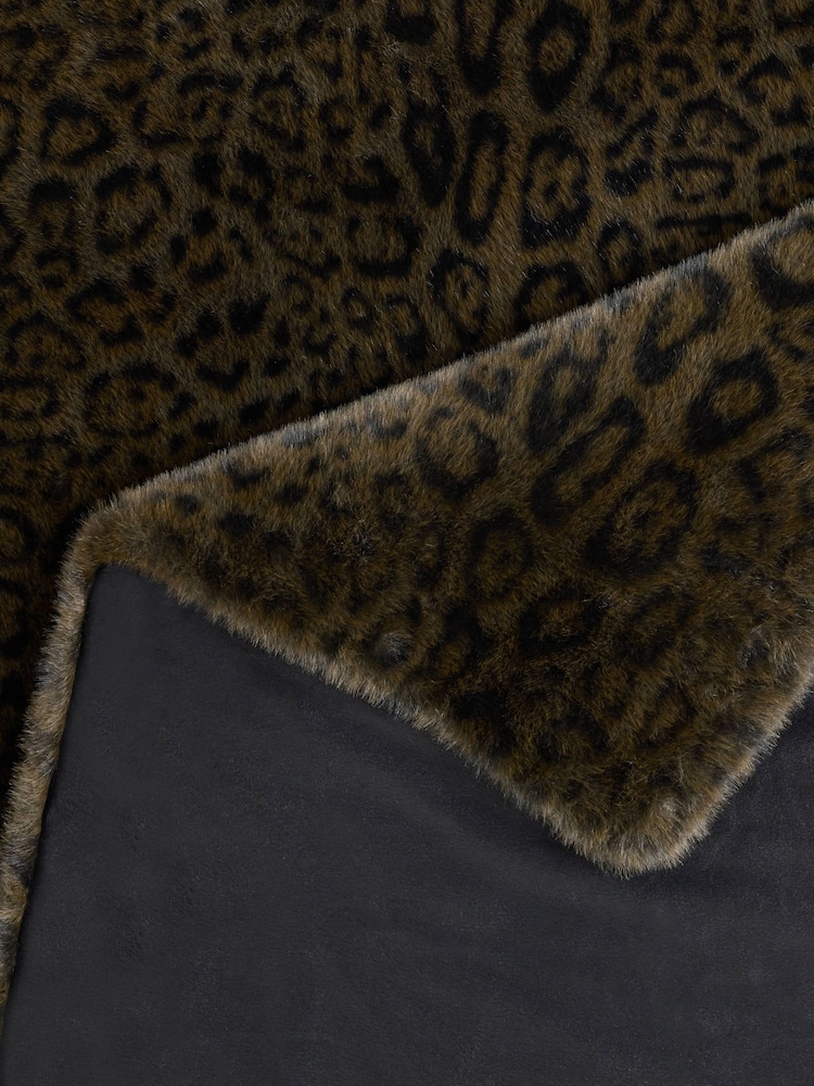 Rockett St George Black Jaguar Faux Fur Throw - Image 3 of 3