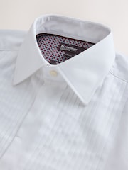White Regular Fit N. Premium 1 Pleated Formal Shirt With Double Cuff and Cufflink - Image 2 of 3