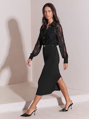 Lipsy Stretch Lace & Jersey 2 in 1 Midi Dress - Bilde 4 av 5