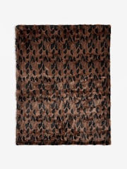 Rockett St George Chocolate Abstract Faux Fur Throw - Image 1 of 3