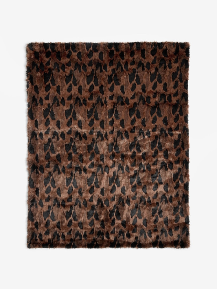 Rockett St George Chocolate Abstract Faux Fur Throw - Image 1 of 3 Rockett St George Chocolate Abstract Faux Fur Throw - Image 1 of 3