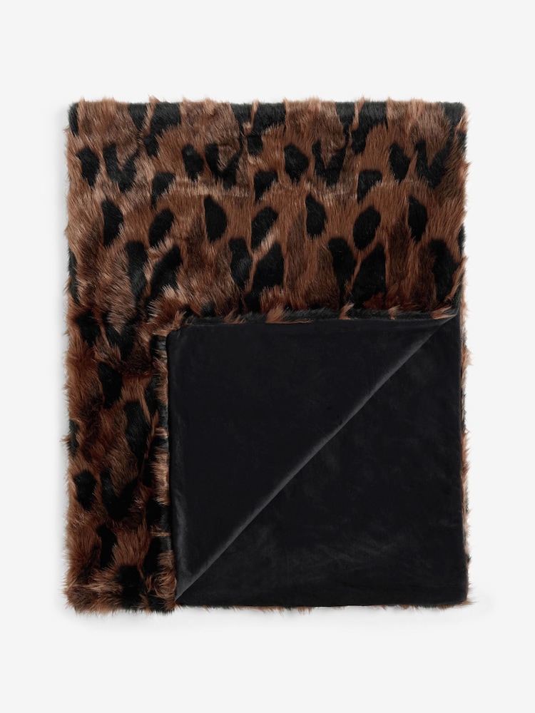 Rockett St George Chocolate Abstract Faux Fur Throw - Image 2 of 3 Rockett St George Chocolate Abstract Faux Fur Throw - Image 2 of 3