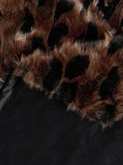 Rockett St George Chocolate Abstract Faux Fur Throw - Image 7 of 7