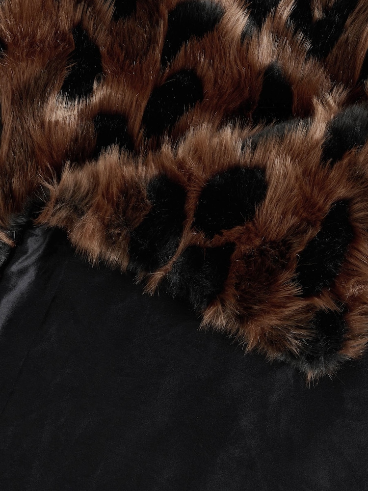 Rockett St George Chocolate Abstract Faux Fur Throw - Image 7 of 7