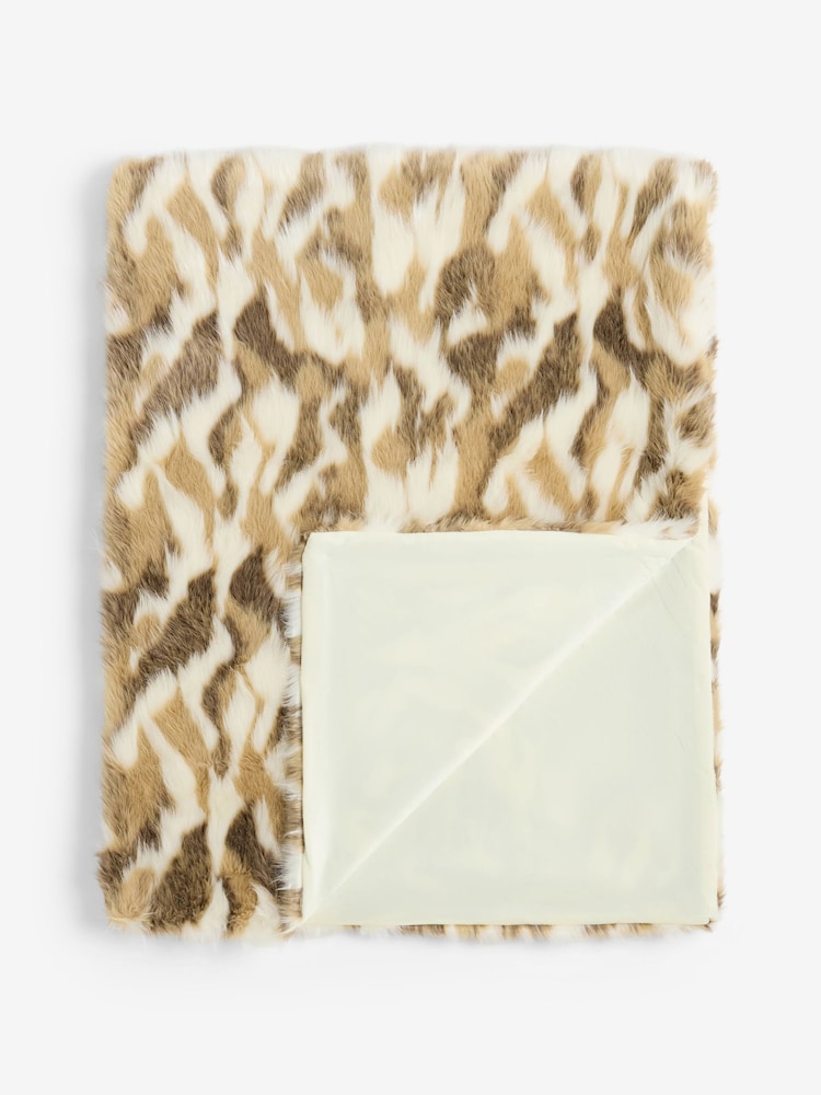 Rockett St George Natural Abstract Faux Fur Throw - Image 2 of 3 Rockett St George Natural Abstract Faux Fur Throw - Image 2 of 3