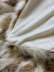 Rockett St George Natural Abstract Faux Fur Throw - Image 4 of 7