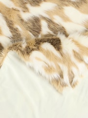 Rockett St George Natural Abstract Faux Fur Throw - Image 7 of 7