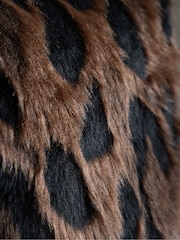 Rockett St George Chocolate Brown Abstract Faux Fur Cushion - Image 2 of 6