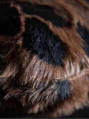 Rockett St George Chocolate Brown Abstract Faux Fur Cushion - Image 4 of 6