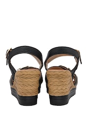 Lotus Black Wedge Open-Toe Sandals - Image 3 of 4