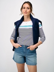 Crew Clothing Navy Blue Essential Breton Top - Image 1 of 5