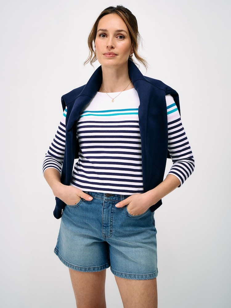 Crew Clothing Navy Blue Essential Breton Top - Image 1 of 5