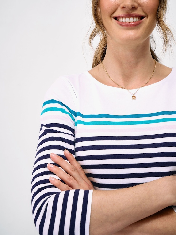 Crew Clothing Navy Blue Essential Breton Top - Image 2 of 5