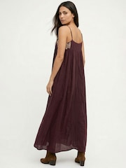 Raffya Purple Sapphire Spaghetti Strap Embroidered Maxi Dress - Image 2 of 4