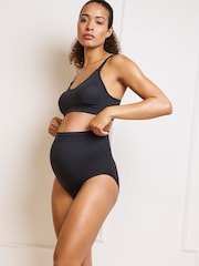 Seraphine X Vogue Williams Black & Almond Overbump Second Skin Briefs 2 Pack - Image 4 of 8