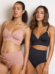 Seraphine X Vogue Williams Black & Praline Plunge Nursing Bras 2 Pack - Image 5 of 9