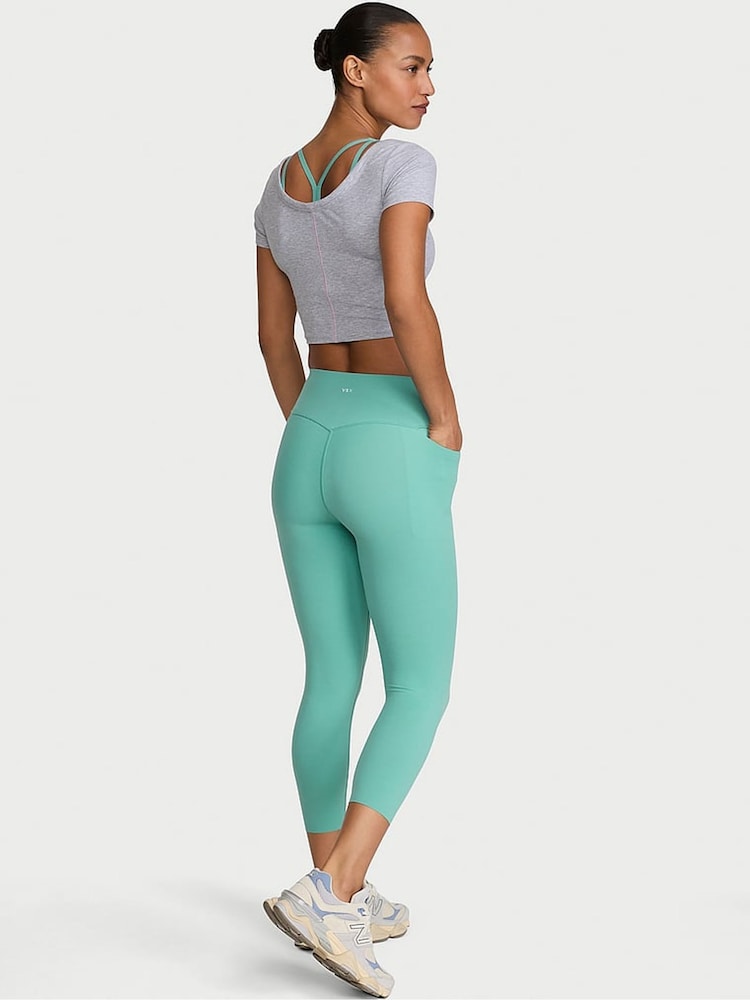 Victoria's Secret Dusty Turquoise Blue Elevate™ Capri Leggings - Image 2 of 2 Victoria's Secret Dusty Turquoise Blue Elevate™ Capri Leggings - Image 2 of 2