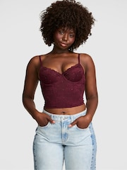 Victoria's Secret Pink Purple Rose Lace Diamante Corset - Image 2 of 3