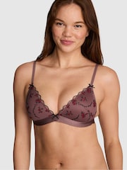 Victoria's Secret Pink Rose Brown Push Up Cute But Dangerous Embroidery Bralette - Image 1 of 2