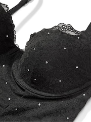 Victoria's Secret Pink Black Lace Diamante Corset - Image 4 of 4