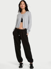 Victoria's Secret Black Cuffed Fleece Joggers - Image 1 of 2