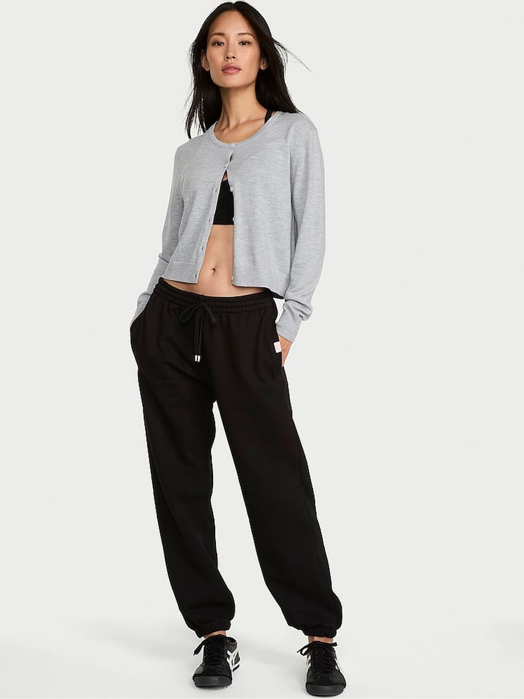 Victoria's Secret Black Cuffed Fleece Joggers - Image 1 of 2