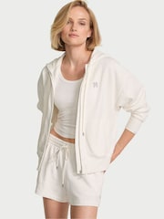 Victoria's Secret Coconut White Bride Angel Fleece Full Zip Hoodie - Image 1 of 2