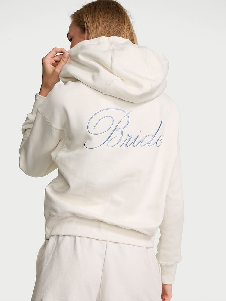 Victoria's Secret Coconut White Bride Angel Fleece Full Zip Hoodie - Image 2 of 2 Victoria's Secret Coconut White Bride Angel Fleece Full Zip Hoodie - Image 2 of 2