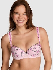 Victoria's Secret Pink Pink Tulip Push Up Cute But Dangerous Embroidery Bra - Image 2 of 3