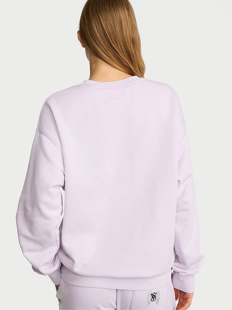 Victoria's Secret PINK Purple Whisper Fleece Crewneck Sweatshirt - Image 2 of 2