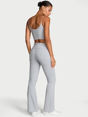 Victoria's Secret Medium Heather Grey Cotton Foldover Flare Leggings - Image 2 of 2