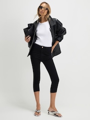 River Island Black Mid Rise Skinny Fit Capri Jeans - Image 1 of 4