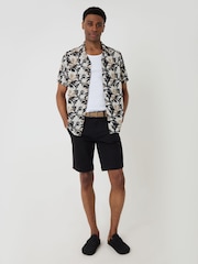 Threadbare Black Abstract Print Short Sleeve Shirt - Image 7 of 8
