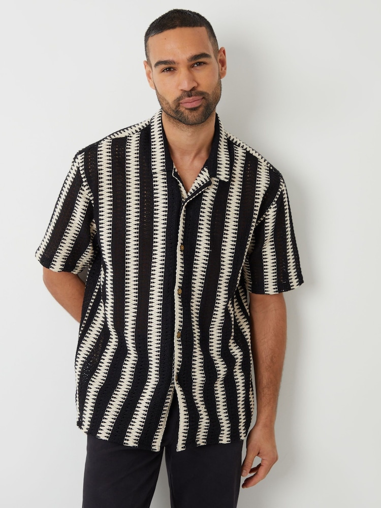 Threadbare Crochet Relaxed Fit Short Sleeve Shirt - Image 2 of 4