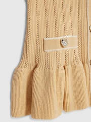 حزمة من سترة كارديغان محبوكة بكشكشة وبنطلون بتصميم واسع من أسفل من River Island - صورة 4 من 5