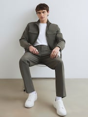 River Island Green Comfort Stretch Funnel Jacket - Image 1 of 4