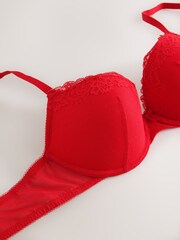 Red A-DD Push Up Padded Balcony Bras - Image 6 of 7