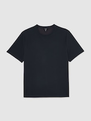 Reiss Navy Cole Textured Modern-Fit Crew-Neck T-Shirt - Image 2 of 7