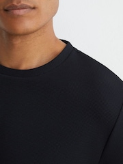 Reiss Navy Cole Textured Modern-Fit Crew-Neck T-Shirt - Image 4 of 7