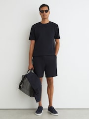 Reiss Navy Cole Textured Modern-Fit Crew-Neck T-Shirt - Image 5 of 7