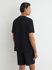 Reiss Navy Cole Textured Modern-Fit Crew-Neck T-Shirt - Image 6 of 7