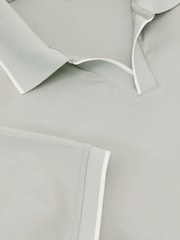 Reiss Light Sage Green Nico Air-Water Cotton Tipped Polo Shirt - Image 6 of 6