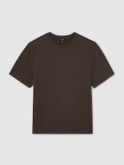 Smeđa - Reiss Cole Textured Modern-Fit Crew-Neck T-Shirt - Slika 2 od 6