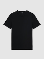 Reiss Navy Brad Air-Water Cotton Muscle-Fit T-Shirt - Image 2 of 6