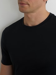 Reiss Navy Brad Air-Water Cotton Muscle-Fit T-Shirt - Image 4 of 6